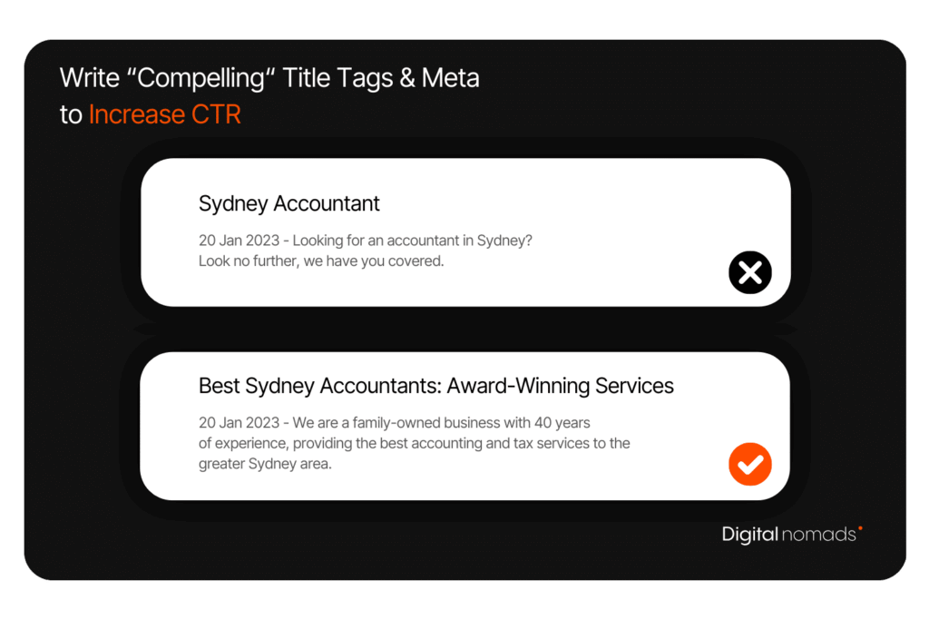 Compelling Title Tags & Meta Desc