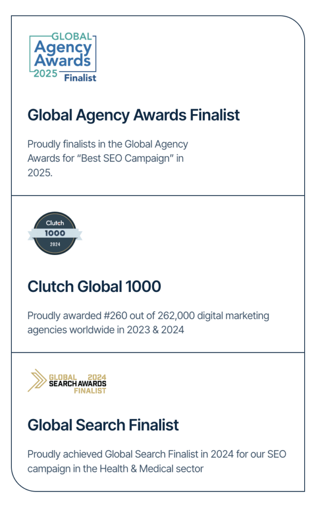 Mobile view of awards on website